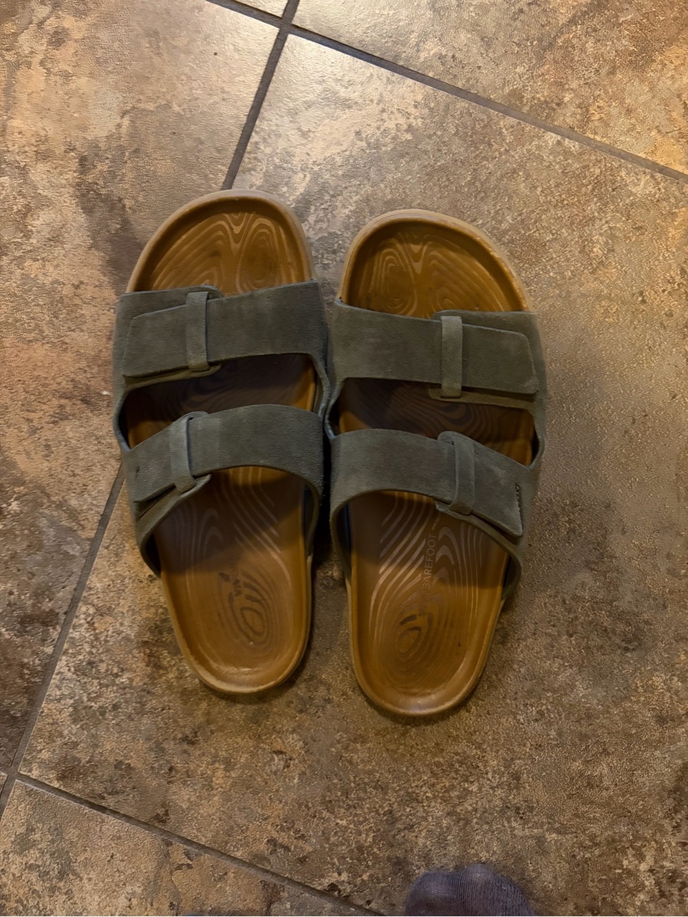 Vivo Barefoot Women's Double-Strap Sandals in Green Suede